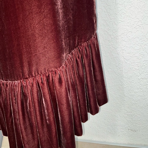 Ulla Johnson One-Shoulder Velvet Dress in Rich Brown Velvet BNWT - Picture 4 of 7